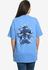 Disney Stitch Short Sleeve Front & Back T-Shirt Blue, , on-hover image number null