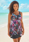 Longer-Length Tankini Top, MULTI TEXTURED PALM, hi-res image number null
