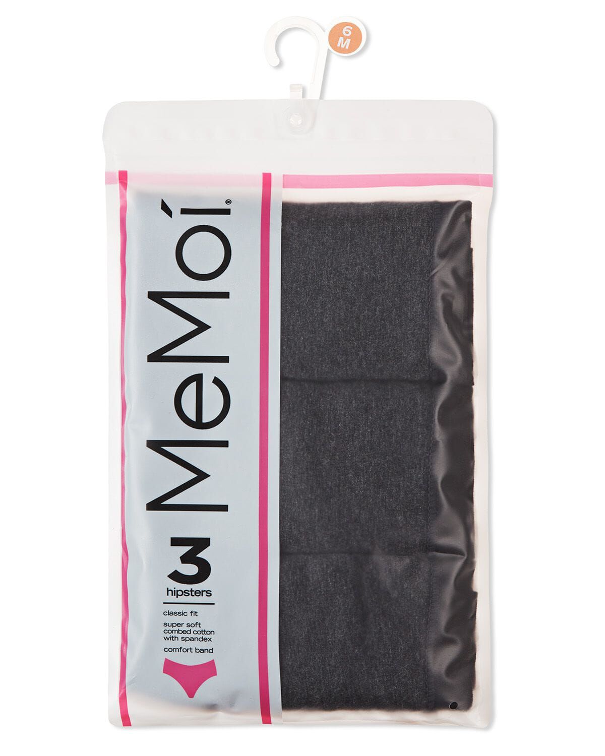 Combed Cotton Basic Hipster Panties 3 Pack, CHARCOAL HEATHER, alternate image number 3