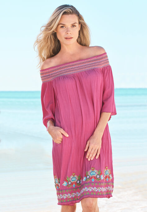 Off-The-Shoulder Cover Up , FUCHSIA MULTI, hi-res image number null