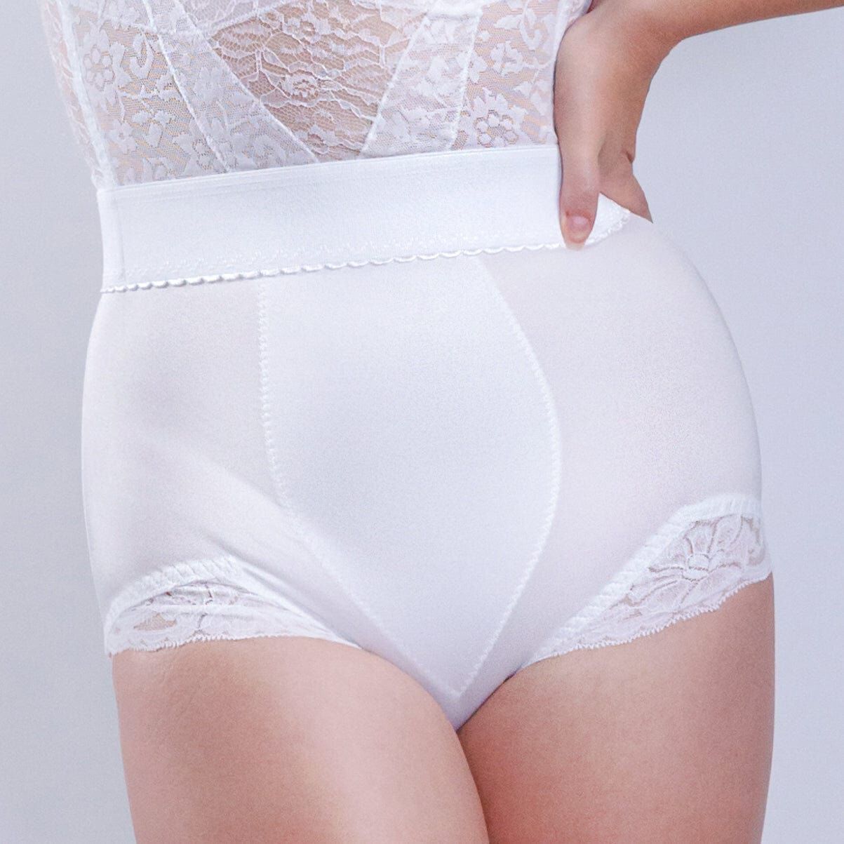 Light Shaping Panty with comfort V Leg lace design, WHITE, hi-res image number 0