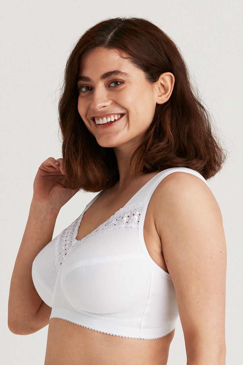Broderie Anglaise bra, WHITE, alternate image number 2