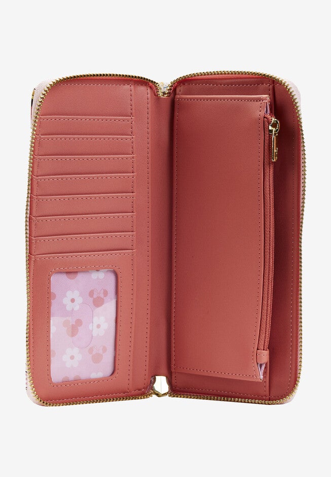 Loungefly X Disney Women'S Mickey & Minnie Mouse Floral Zip Around Wallet, , alternate image number 2