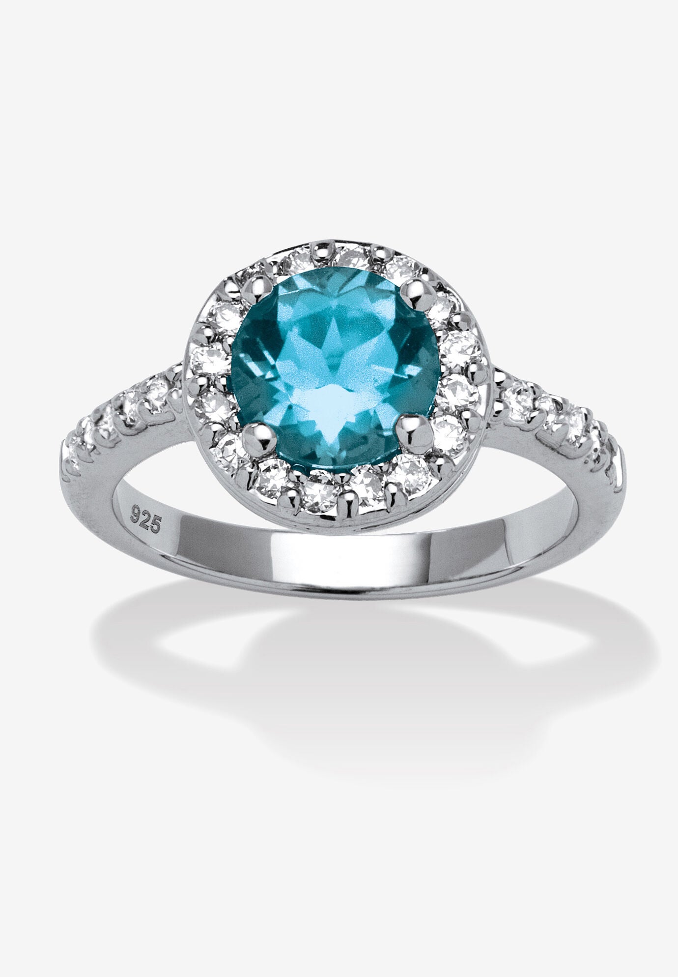 Sterling Silver Simulated Birthstone and Cubic Zirconia Ring, DECEMBER, hi-res image number 0