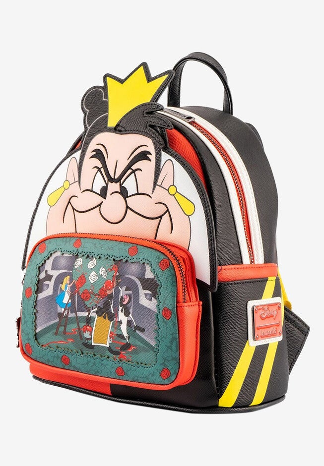 Loungefly X Disney Queen Of Hearts Mini Backpack Handbag Alice In Wonderland, , on-hover image number null