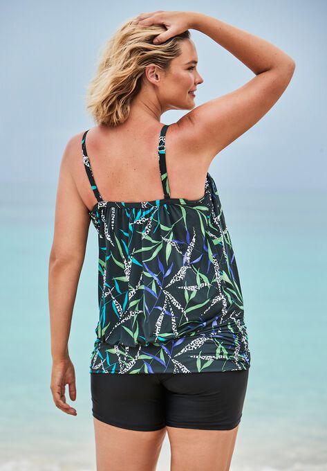Lightweight Blouson Tankini Top, , on-hover image number null