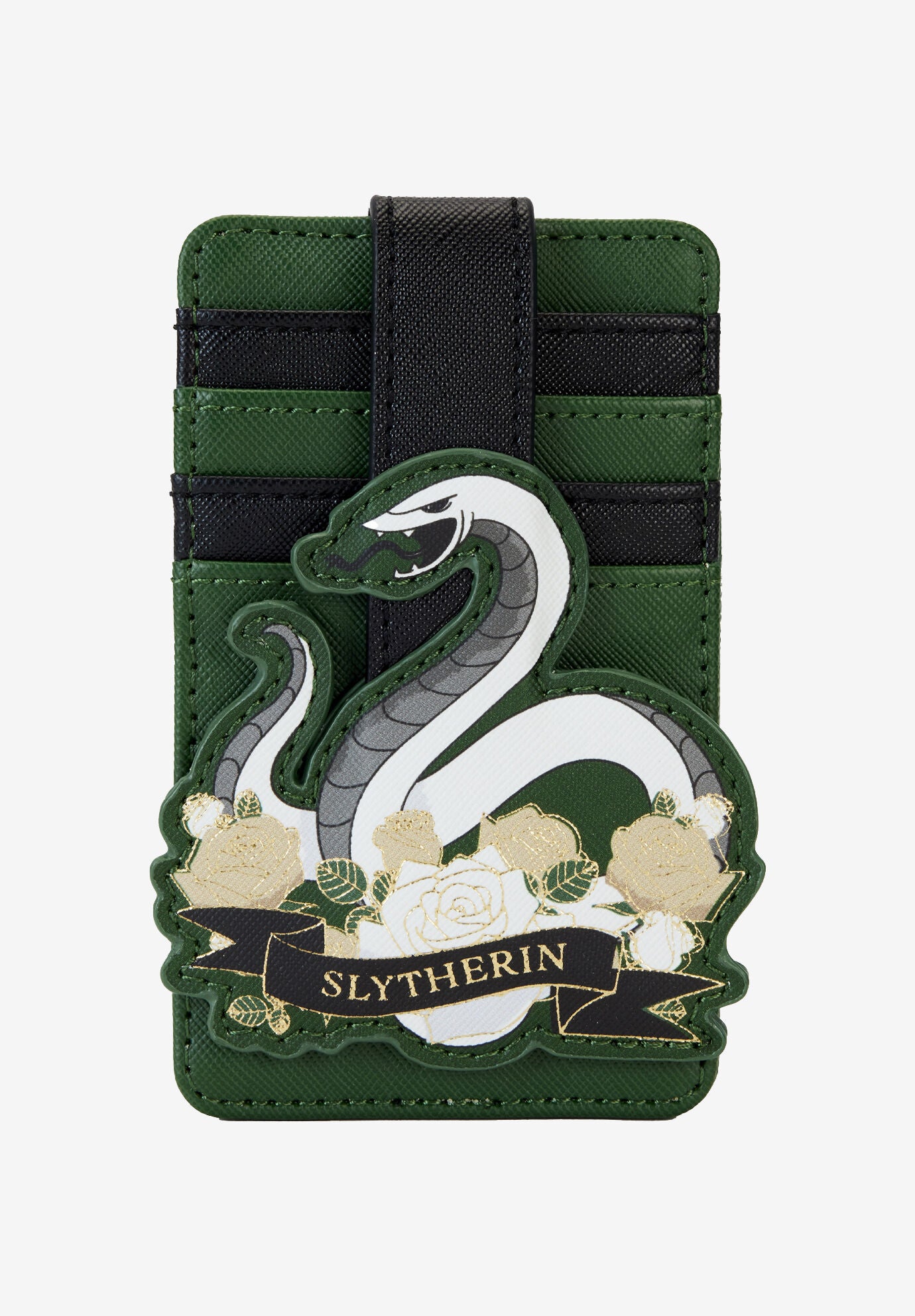 Loungefly X Harry Potter Slytherin Snake Card Holder, GREEN, hi-res image number 0