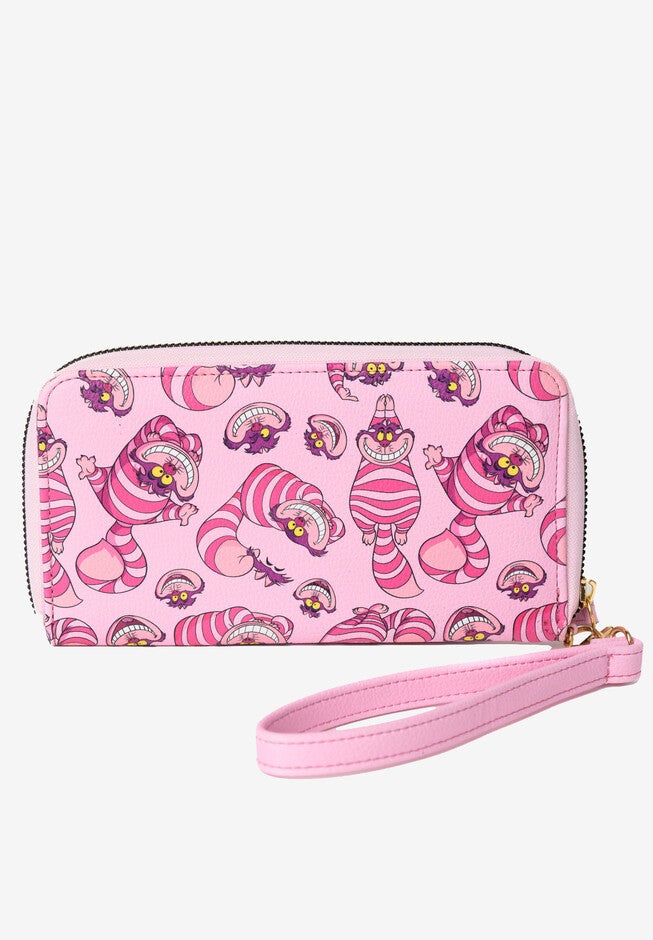 Disney Cheshire Cat All-Over Character Print Wallet Zip Around Wristlet, , on-hover image number null