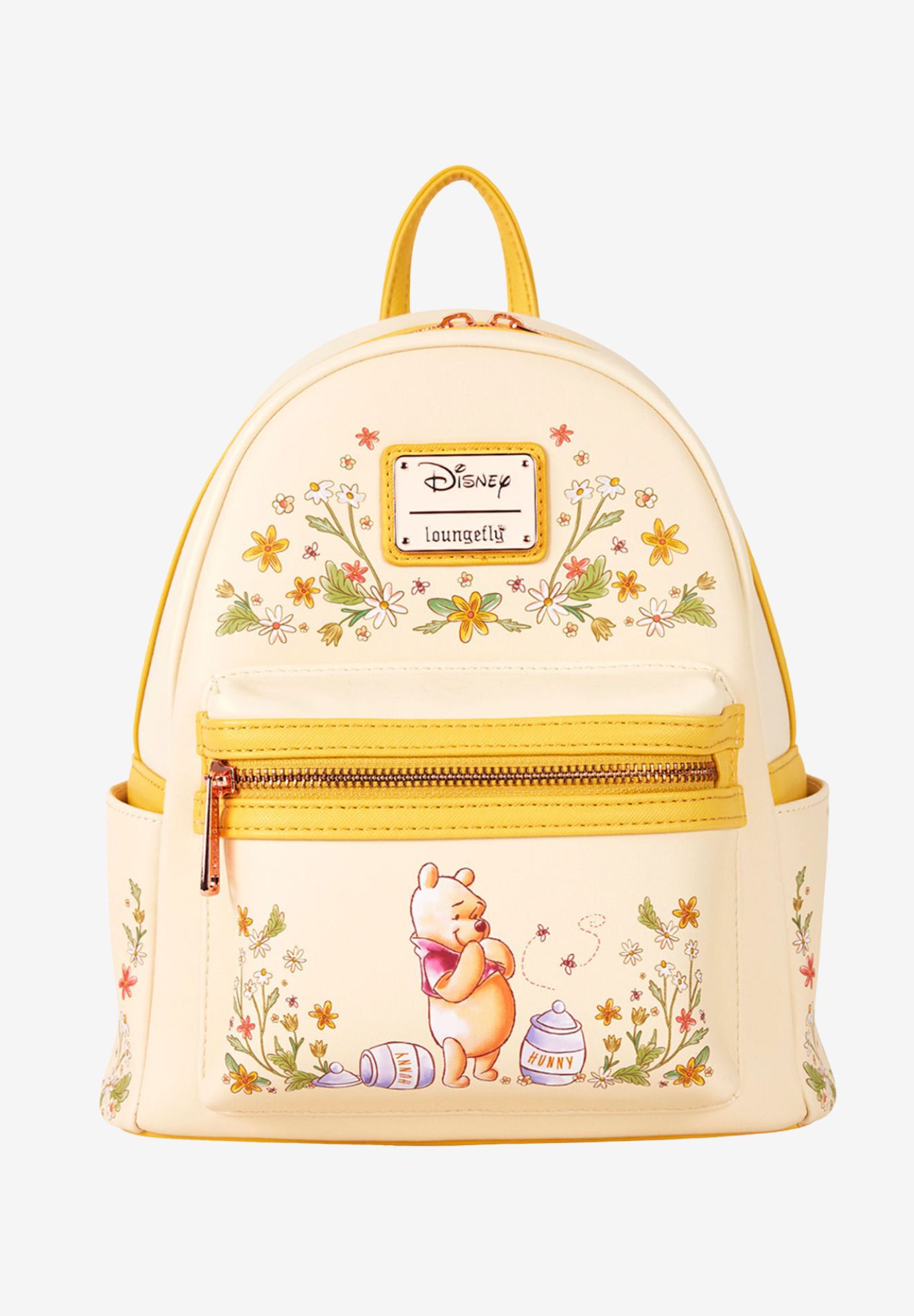 Loungefly x Disney Winnie The Pooh Floral Mini Backpack, YELLOW, hi-res image number 0