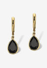 Pear-Shaped Black Onyx Drop Earrings, GOLD, hi-res image number null