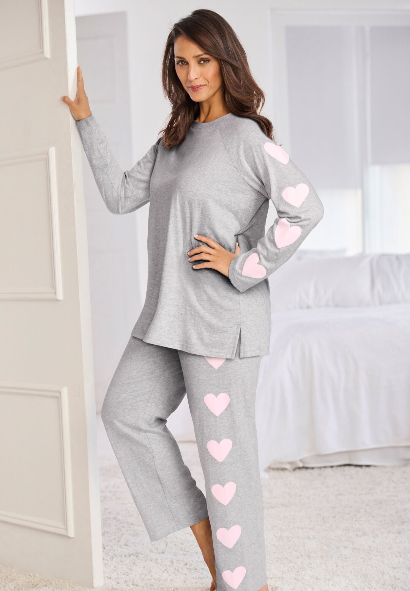 Dreams & Co&reg; Side Print Pajama Set, , alternate image number 5
