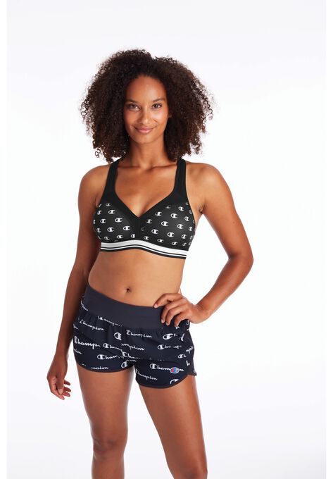 The Curvy Print Sports Bra , ALL OVER BLACK, hi-res image number null