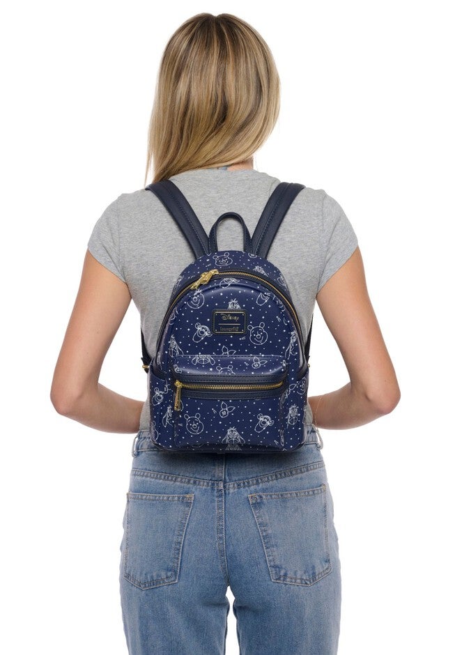 Loungefly x Disney Winnie the Pooh Constellation Mini Backpack Glow-In-the-Dark, BLUE, alternate image number 5