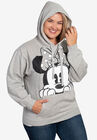 Disney Minnie Mouse Peeking Hoodie Sweatshirt Gray, GRAY, hi-res image number 0