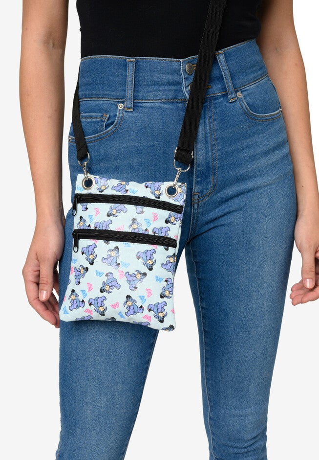 Eeyore Butterflies Passport Bag Travel Crossbody Purse Light Blue, , alternate image number 4
