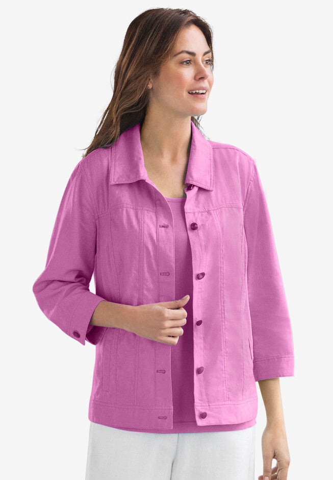linen jacket, PRETTY ORCHID, hi-res image number 0