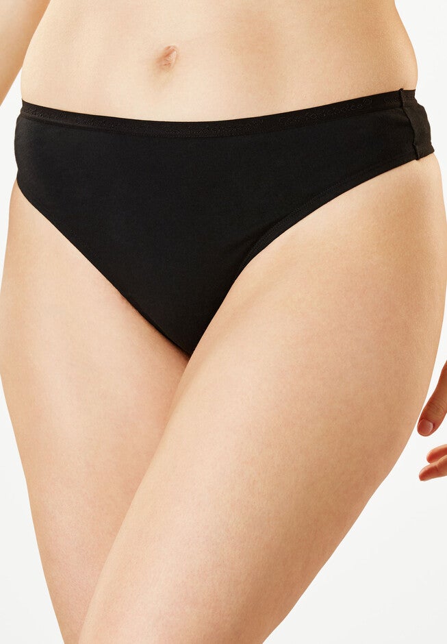Thong Panty By Comfort Choice®, BLACK, hi-res image number null