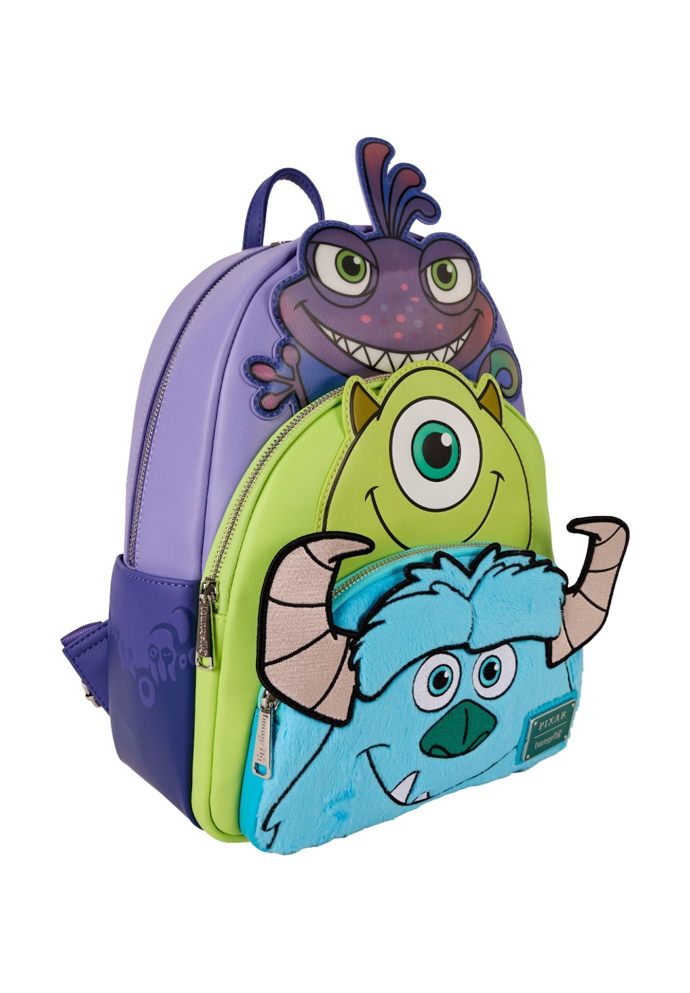 Loungefly X Pixar Monsters Inc Mini Backpack Triple Pocket, RED, alternate image number 2