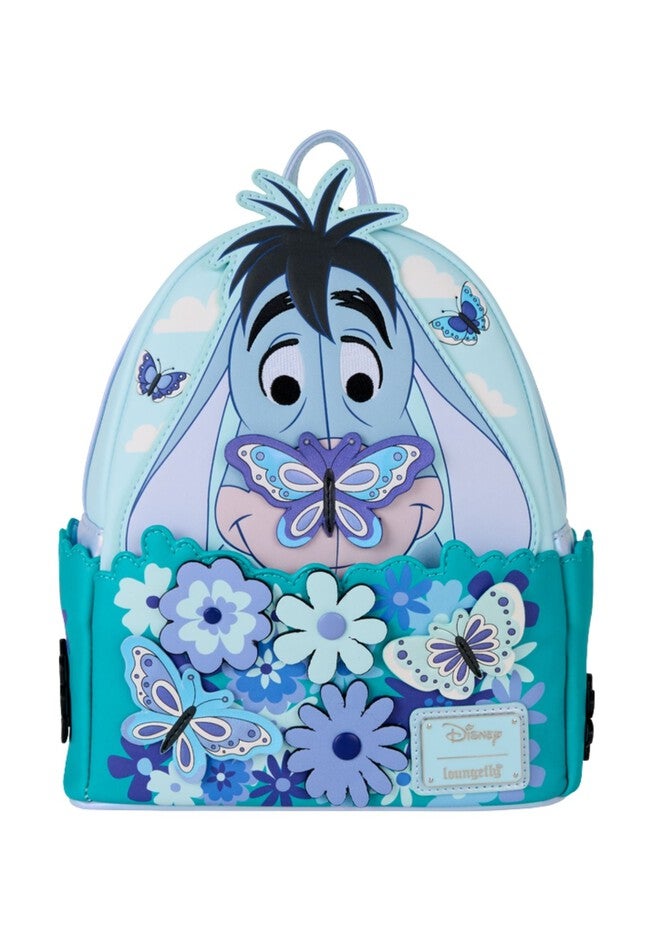 Loungefly x Disney Winnie The Pooh Eeyore Cosplay Mini Backpack Flowers Blue, BLUE, hi-res image number null