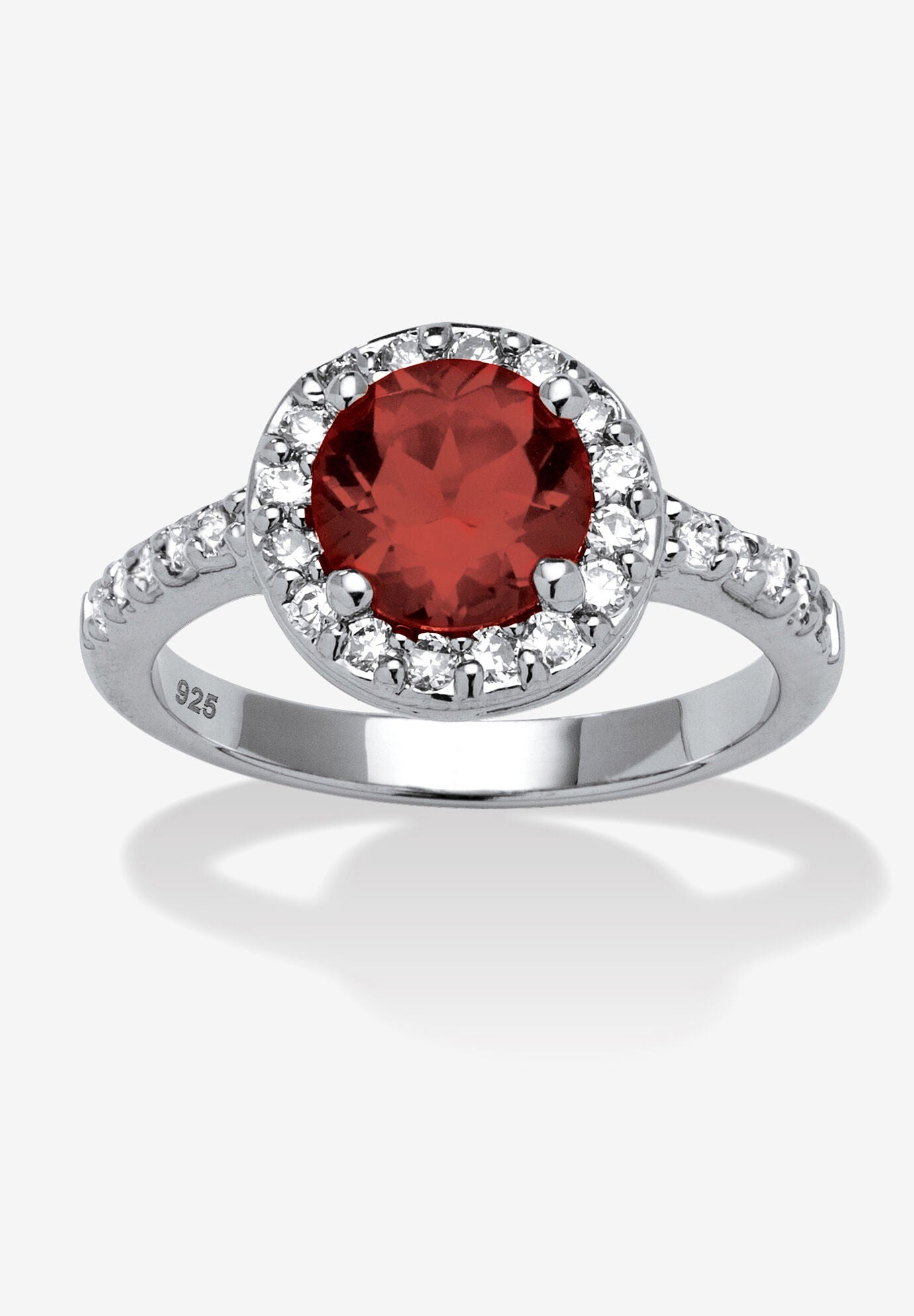 Sterling Silver Simulated Birthstone and Cubic Zirconia Ring, JANUARY, hi-res image number 0