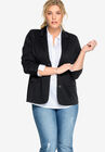 Ponte Knit Button-Front Blazer, BLACK, hi-res image number null