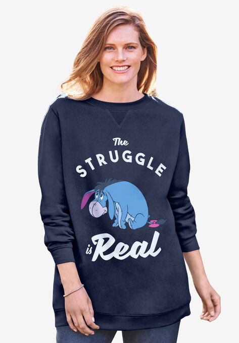 Disney Long-Sleeve Fleece Sweatshirt French Blue Eeyore, FRENCH BLUE EEYORE, hi-res image number null