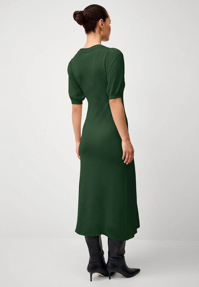 Fine Knit Midi Sweater Dress, MIDNIGHT GREEN, on-hover image number null