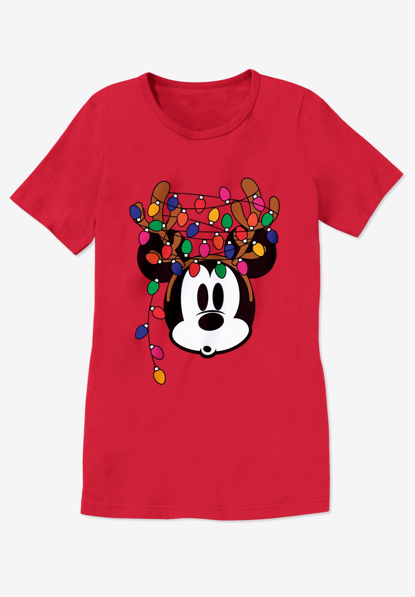 Disney Short Sleeve Crew Tee Red Mickey Lights, , on-hover image number 1