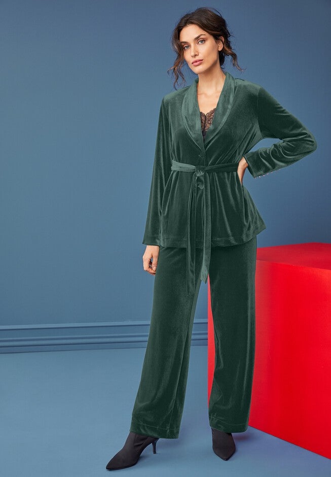 Velvet Wide Leg Pants, , alternate image number null