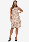 Fit and Flare Knit Dress, PALE BLUSH BLACK FLORAL, hi-res image number null