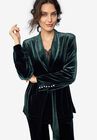 Velvet Belted Blazer, DEEP EMERALD, hi-res image number null