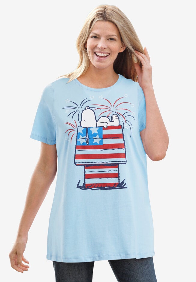 Red, White & Blue Snoopy Firework Tee, BLUE SNOOPY FIREWORK, hi-res image number null