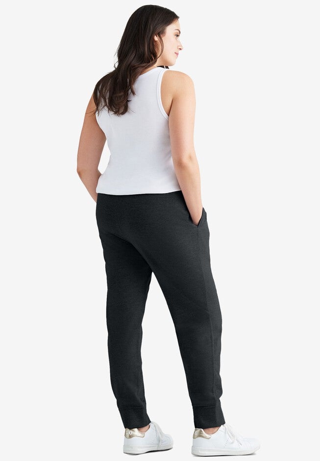 French Terry Jogger, BLACK, on-hover image number 1