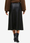 Faux Leather A-line Midi Skirt, , on-hover image number null