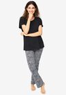 2-Pc. Knit Sleep Set, BLACK ANIMAL PRINT, hi-res image number null