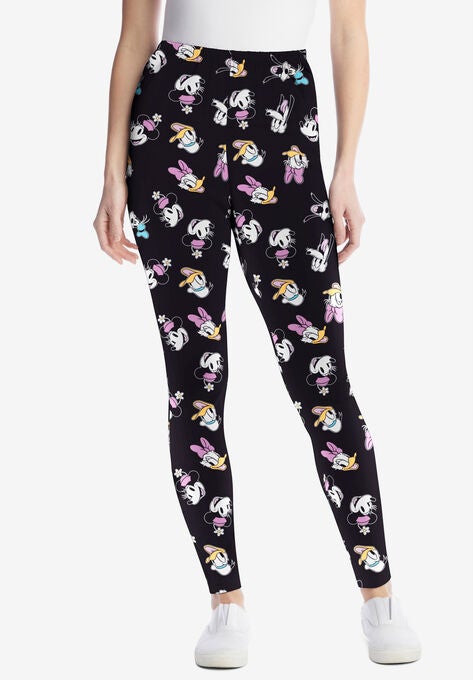 Disney Print Leggings, BLACK DISNEY HEADS, hi-res image number null