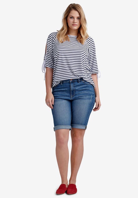 Denim Bermuda Shorts, , alternate image number null