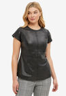 Back Zip Leather Top, , alternate image number null