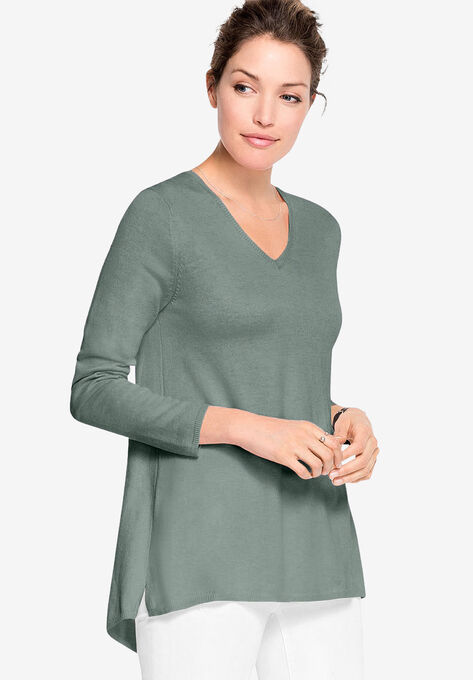 Pleat Back Sweater, GREY SPRUCE, hi-res image number null