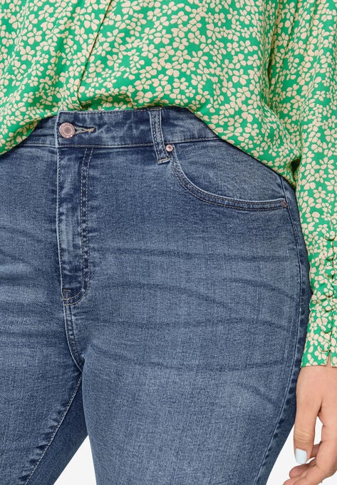 Slim 5-Pocket Denim Capri, , alternate image number null