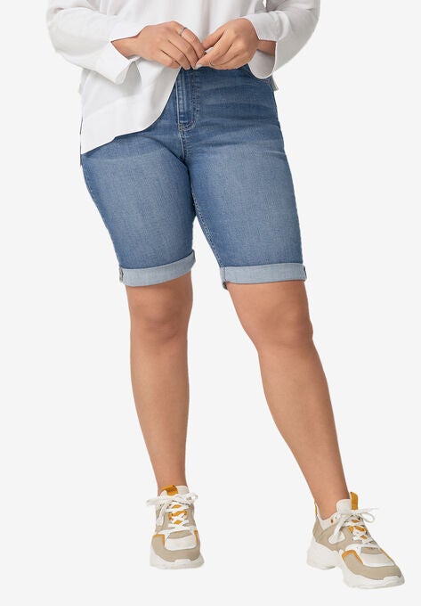 Denim Bermuda Shorts, MEDIUM STONEWASH, hi-res image number null