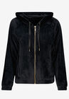 Velour Zip-Front Hoodie, , alternate image number null