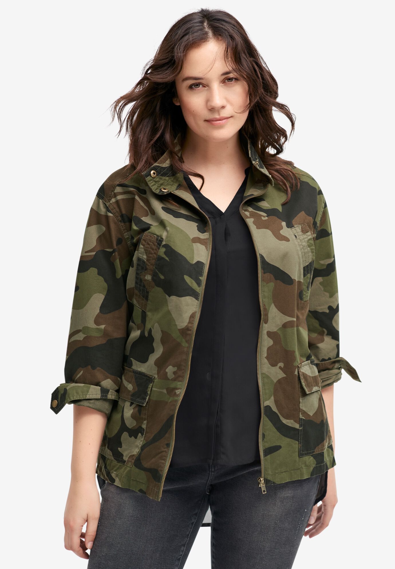 Camo Utility Jacket | Jessica London