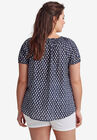 Keyhole Neckline Peasant Blouse, , on-hover image number null