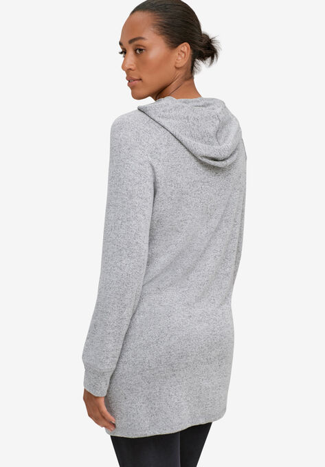 Marled Knit Hooded Lounge Tunic, , on-hover image number null
