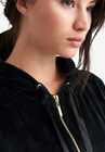 Velour Zip-Front Hoodie, , alternate image number null