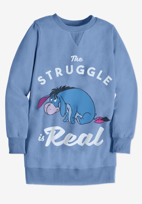 Disney Long-Sleeve Fleece Sweatshirt French Blue Eeyore, , alternate image number null
