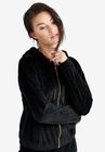 Velour Zip-Front Hoodie, , alternate image number null