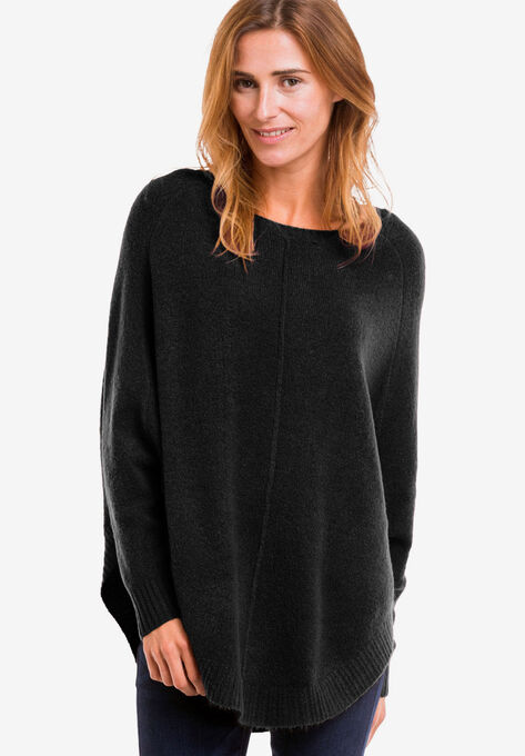 Poncho Sweater, BLACK, hi-res image number null