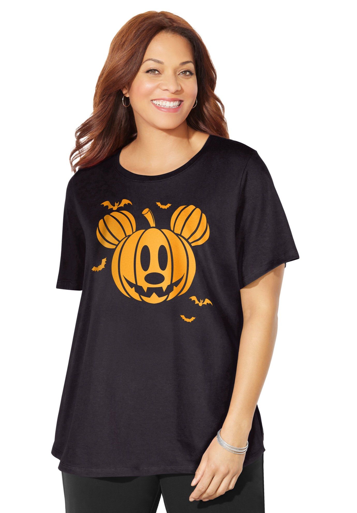 Disney Pumpkin Halloween Tee, BLACK DISNEY PUMPKIN, hi-res image number 0